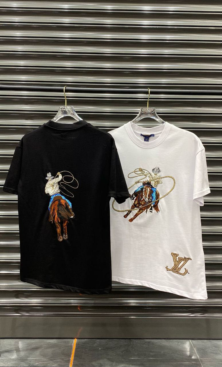 LV T SHIRT HORSE GRAS