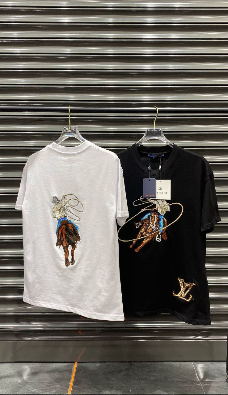 LV T SHIRT HORSE GRAS