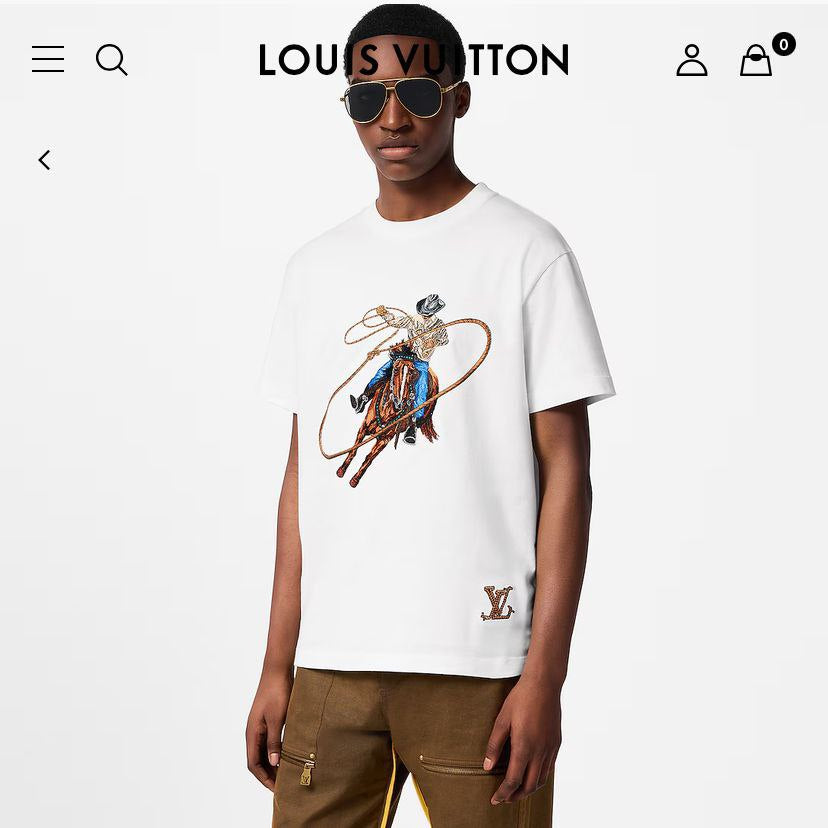 LV T SHIRT HORSE GRAS