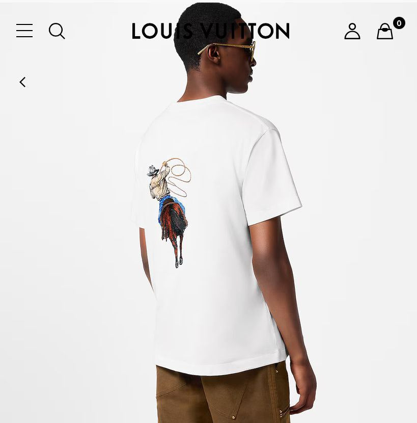 LV T SHIRT HORSE GRAS
