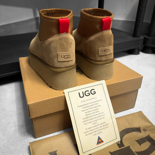 UGG MINI DIPPER BROWN LEATHER