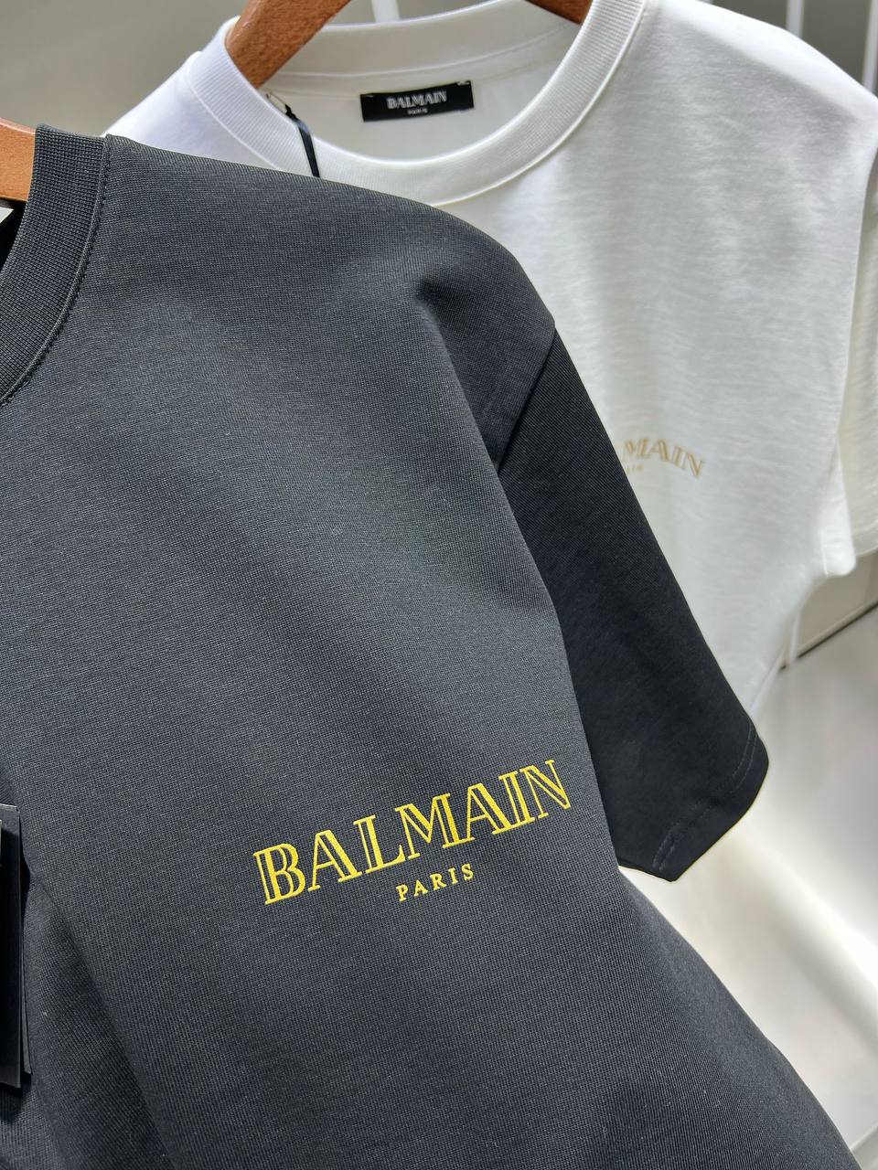 Balmain T-Shirt Alb/Negru
