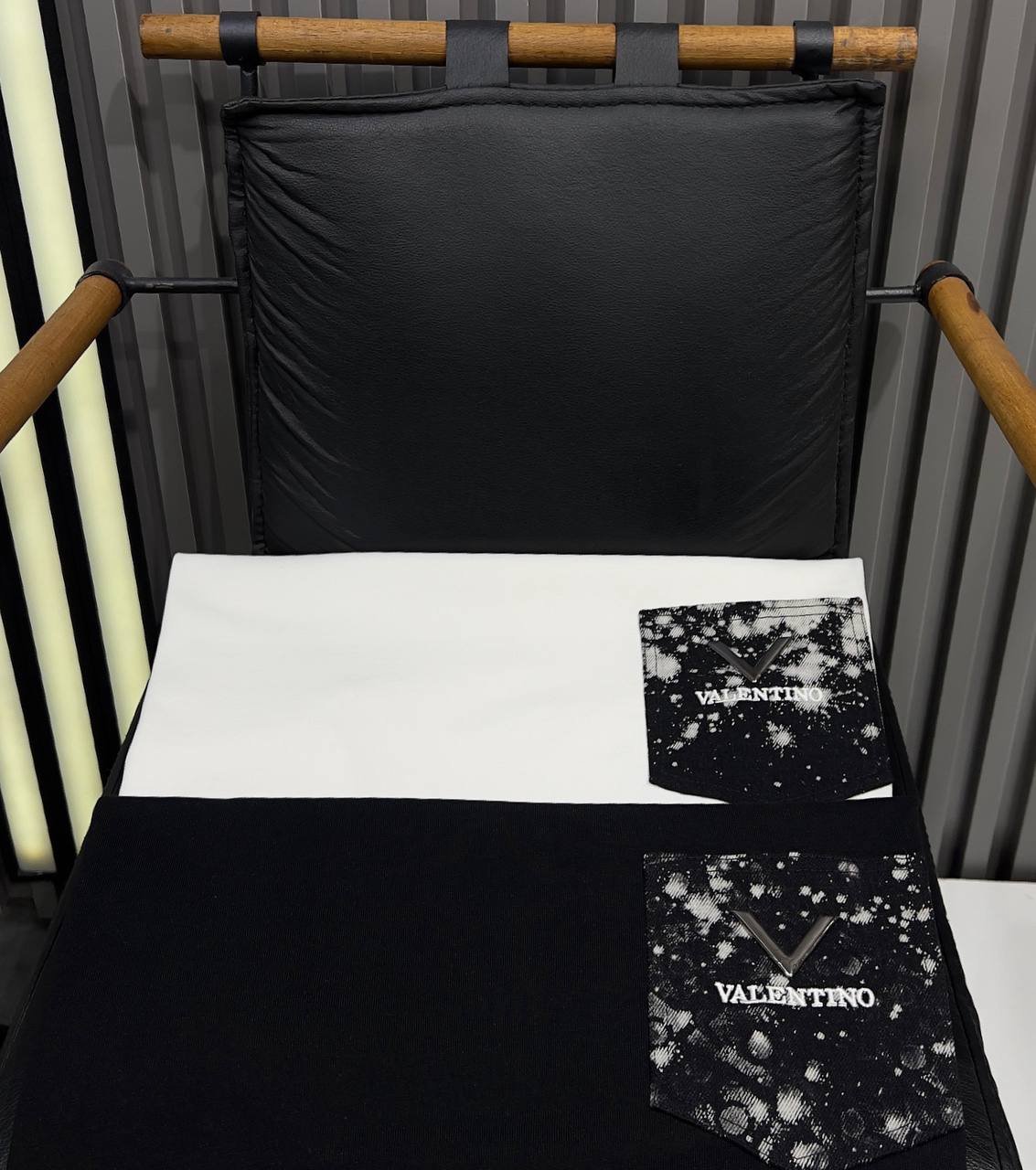 VLTN JEANS PAINT ALB/NEGRU