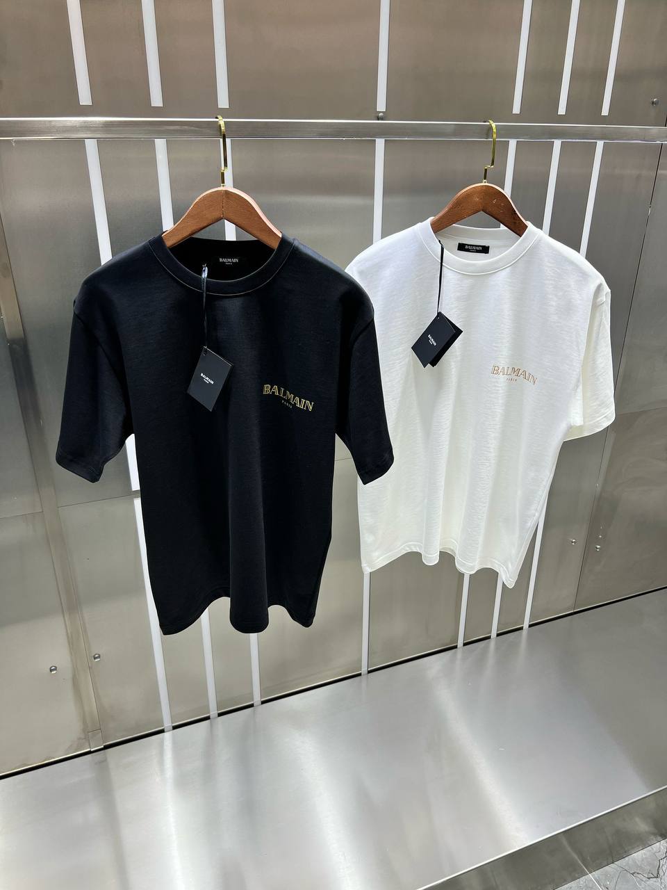 Balmain T-Shirt Alb/Negru