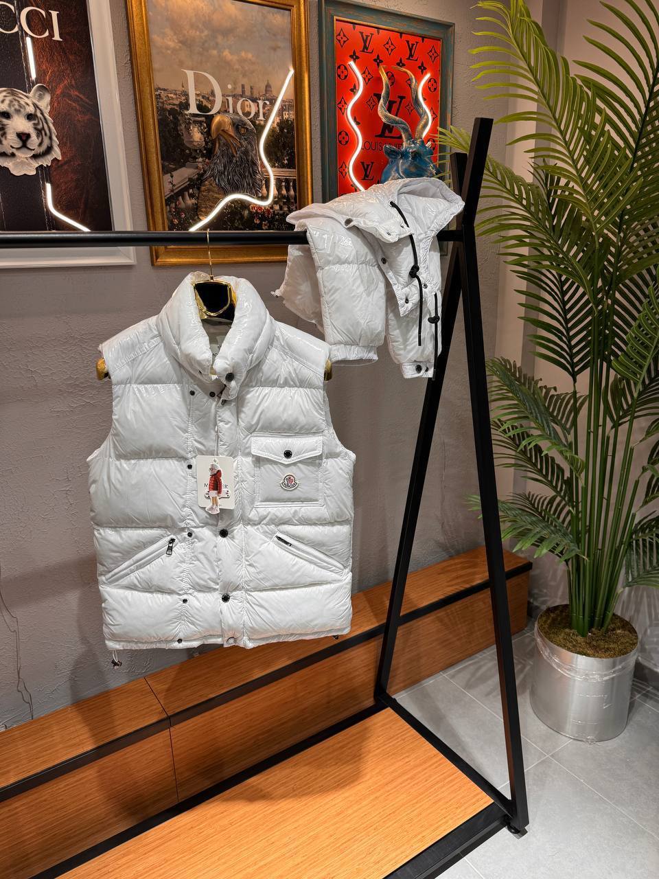 MNCLR White JACKET&VEST Mâneci Detașabile