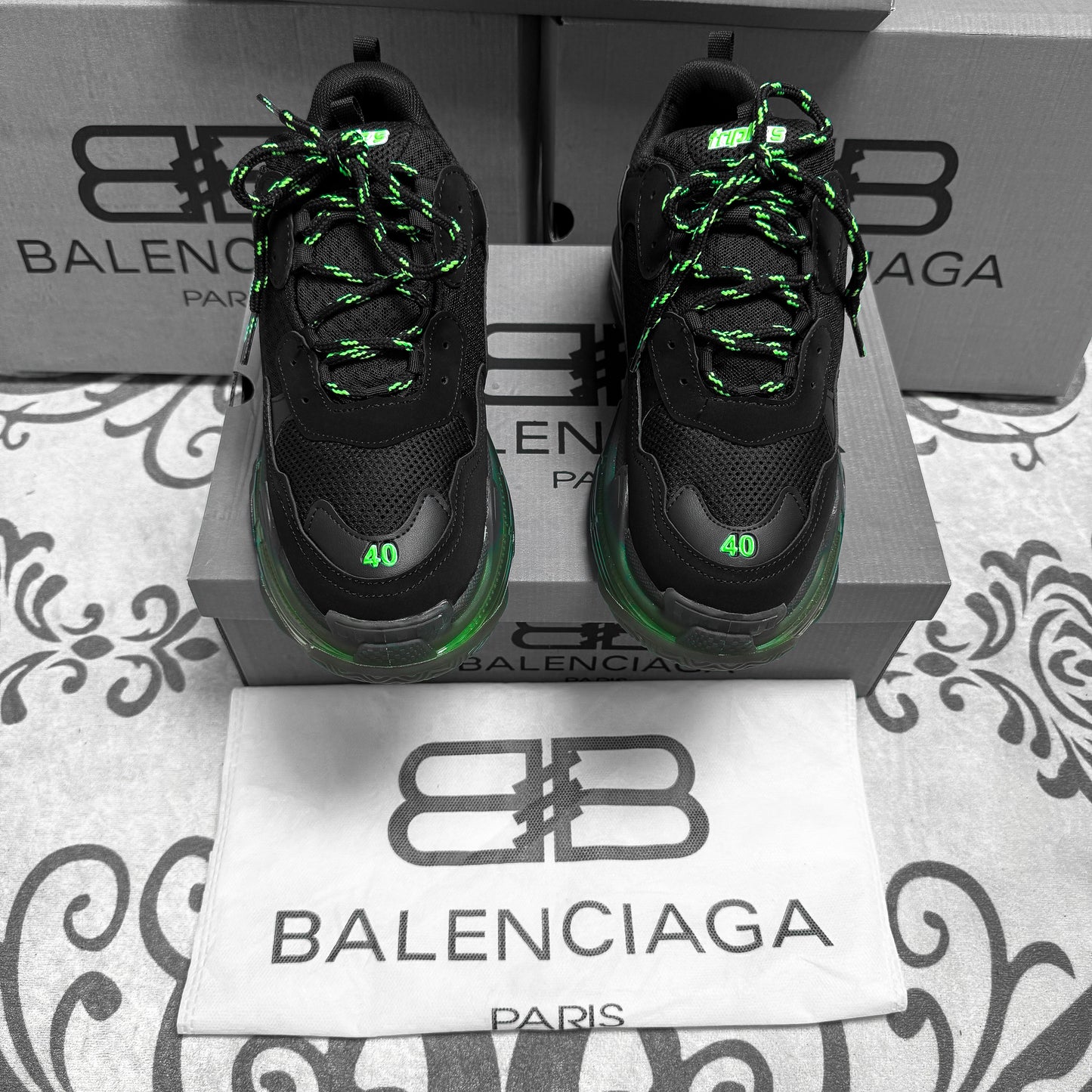 BAL TRIPLE S NEON GREEN