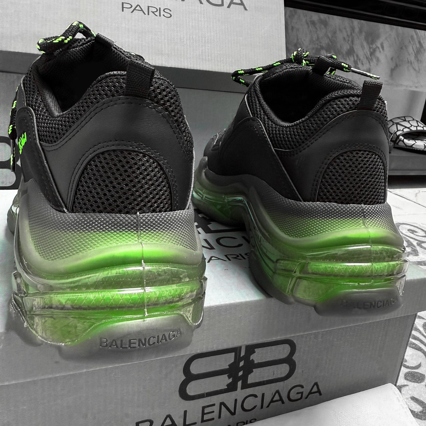 BAL TRIPLE S NEON GREEN