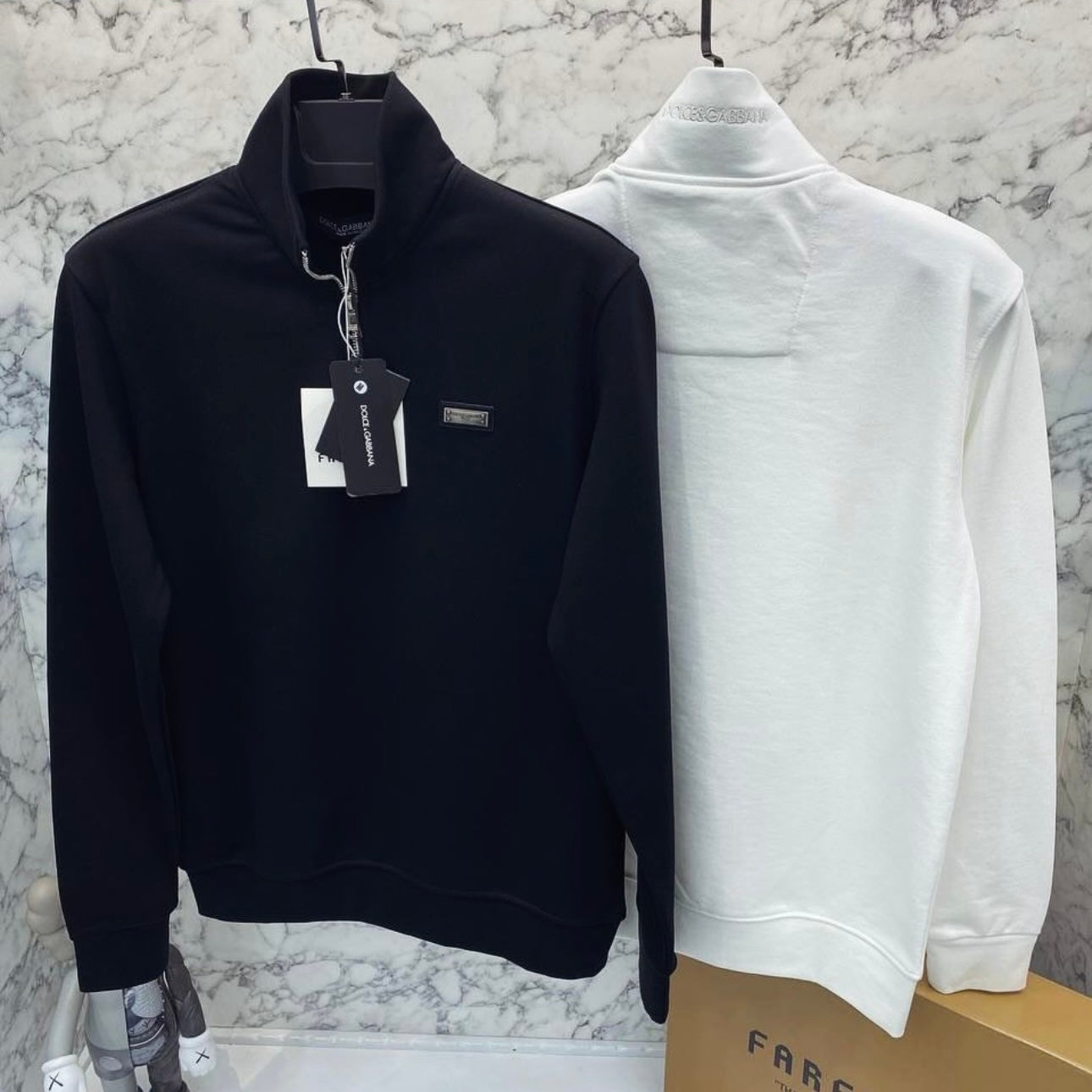 DG PLATE BLOUSE ALB/NEGRU