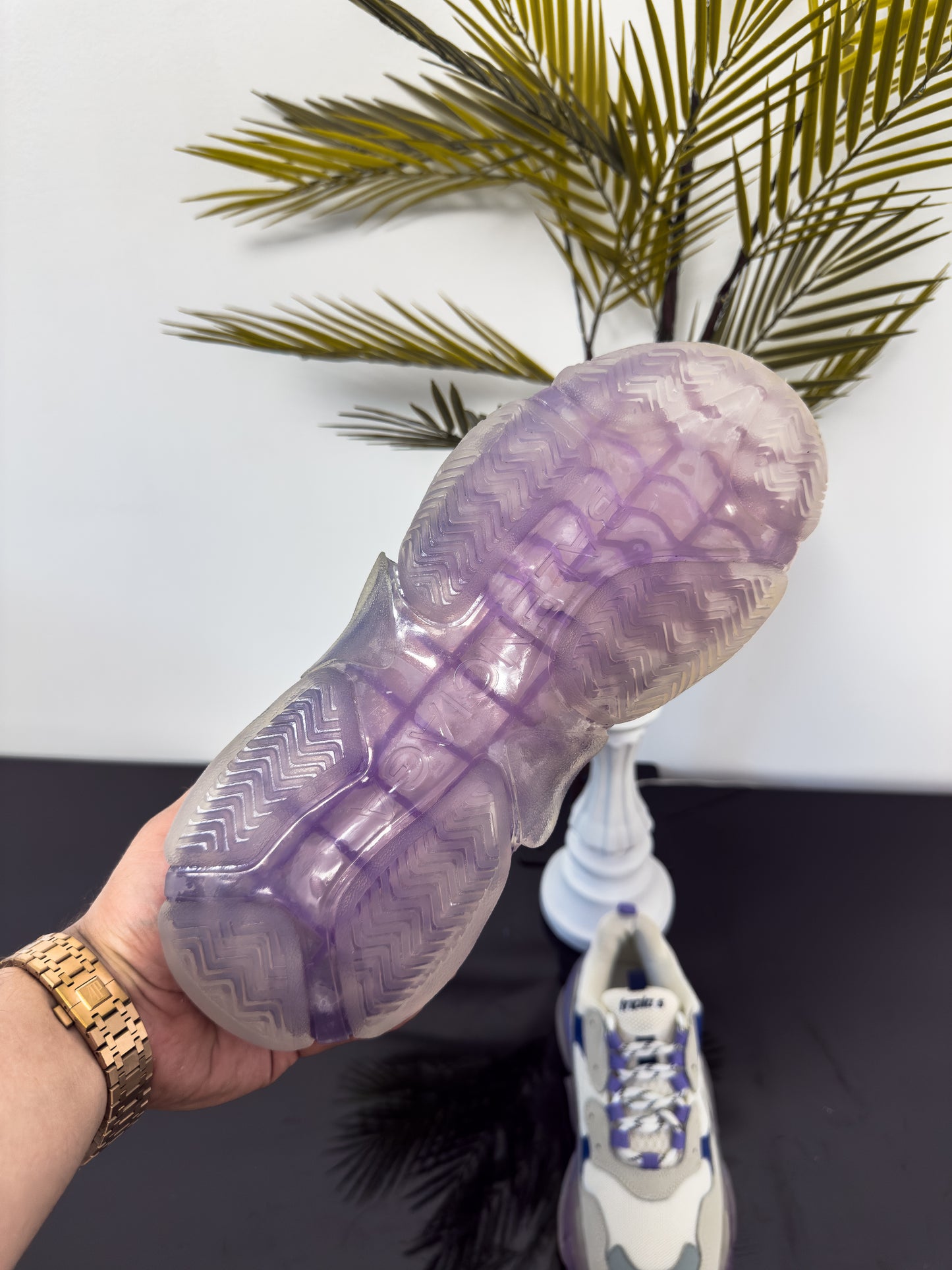 BAL TRIPLE S PURPLE&CREAM